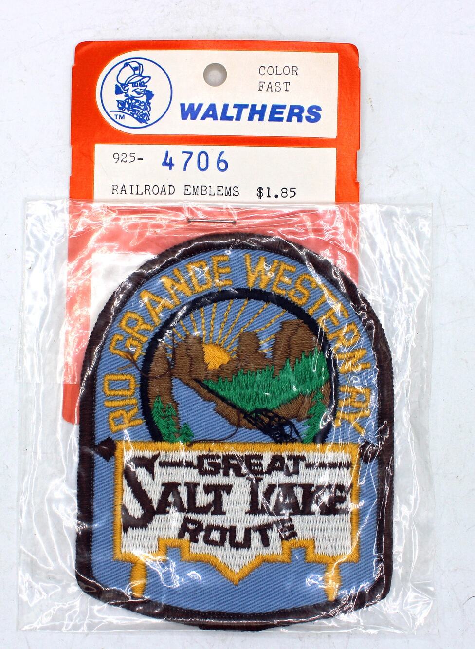 NOS Walthers Rio Grande Western RY. Great Salt Lake Route Railroad Patch